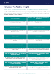 Free Hanukkah Flashcards | Grade 3 | Social Studies | BookFlik