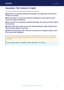 Free Hanukkah Poster | Grade 4 | Social Studies | BookFlik