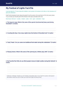Free Hanukkah Template | Pre-K | Social Studies | BookFlik