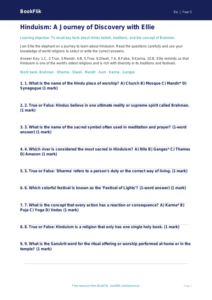 Free Hinduism Quiz | Grade 4 | Social Studies | BookFlik
