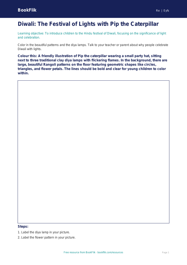 Free Hinduism Colouring Page | Pre-K | Social Studies | BookFlik worksheet preview — Re Hinduism