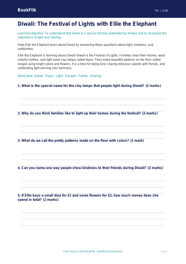 Free Hinduism Worksheet | Pre-K | Social Studies | BookFlik worksheet preview — Re Hinduism