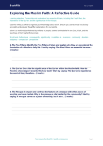 Free Islam Writing Frame | Grade 3 | Social Studies | BookFlik