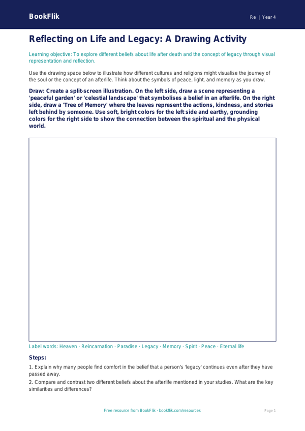 Exploring Cultural Traditions: Grade 3 Social Studies Resource | BookFlik worksheet preview — Re Life After Death