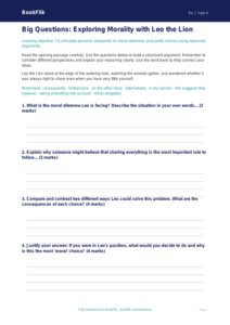 Free Moral Questions Writing Frame | Grade 3 | Social Studies | BookFlik