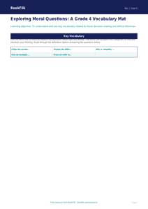 Free Moral Questions Word Mat | Grade 4 | Social Studies | BookFlik