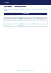 Free Pilgrimage Word Mat | Grade 3 | Social Studies | BookFlik