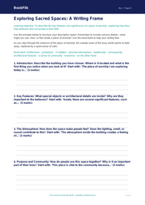 Free Places Of Worship Writing Frame | Grade 4 | Social Studies | BookFlik