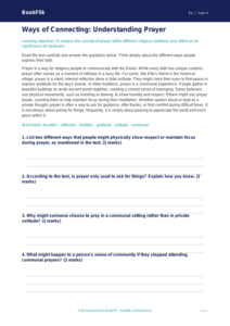 Understanding Traditions: Prayer Comprehension Grade 3 | BookFlik