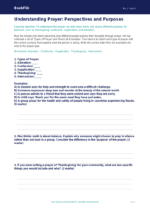 Free Prayer and Traditions Activity Sheet | Grade 4 Social Studies