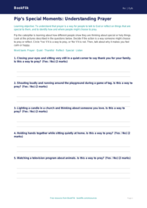 Free Prayer Activity Sheet | Pre-K | Social Studies | BookFlik
