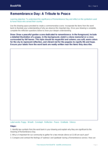 Free Remembrance Day Drawing Sheet | Grade 3 | Social Studies | BookFlik