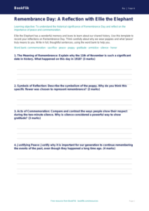 Free Remembrance Day Template | Grade 3 | Social Studies | BookFlik