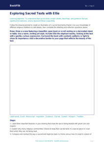 Sacred Texts Drawing Sheet | Grade 3 Social Studies | BookFlik