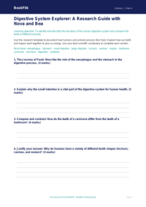 Animals Including Humans Template | Grade 3 Science | BookFlik