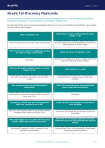 Free Autumn Science Flashcards | Grade 3 | Science | BookFlik