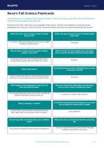 Free Autumn Science Flashcards | Grade 4 | Science | BookFlik