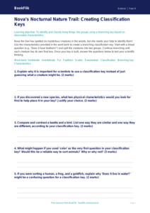 Free Classification Keys Activity Sheet | Grade 3 | Science | BookFlik