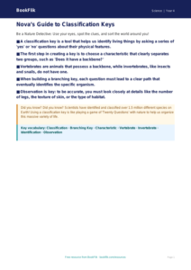 Free Classification Keys Poster | Grade 3 | Science | BookFlik