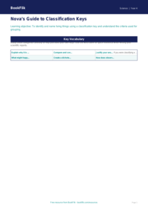 Free Classification Keys Word Mat | Grade 3 | Science | BookFlik