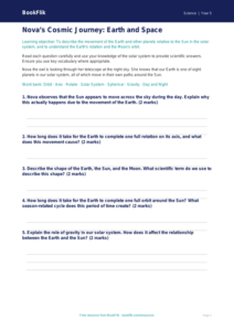 Free Earth And Space Worksheet | Grade 4 | Science | BookFlik