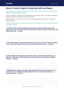 Free Earth And Space Writing Frame | Grade 4 | Science | BookFlik