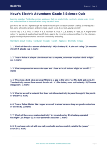 Science electricity quiz grade 3 greater depth