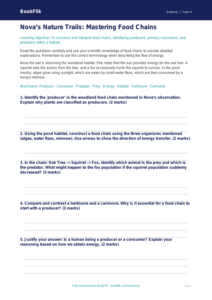 Free Food Chains Worksheet | Grade 3 | Science | BookFlik
