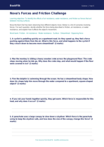 Free Forces Activity Sheet | Grade 4 | Science | BookFlik