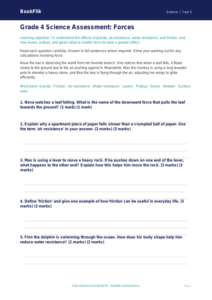 Free Forces Assessment | Grade 4 | Science | BookFlik