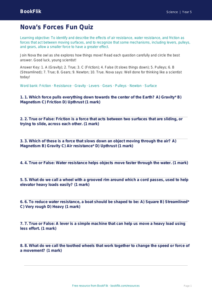 Free Forces Quiz | Grade 4 | Science | BookFlik