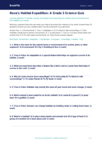 Free Habitats Quiz | Grade 3 | Science | BookFlik