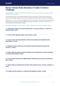 Human Body Quiz for Grade 3 | Science Worksheets | BookFlik