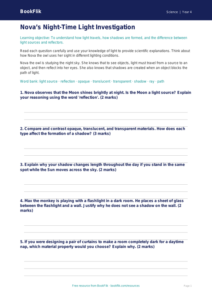 Science light worksheet grade 3 greater depth