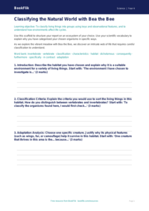 Free Living Things Writing Frame | Grade 3 | Science | BookFlik