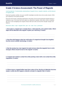 Free Magnets Assessment | Grade 3 | Science | BookFlik