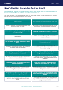 Free Nutrition Flashcards | Grade 3 | Science | BookFlik