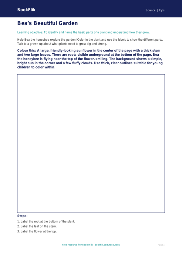 Free Plants Colouring Page | Pre-K Science Activity | BookFlik worksheet preview — Science Plants