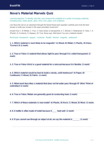 Free Properties Of Materials Quiz | Grade 3 | Science | BookFlik