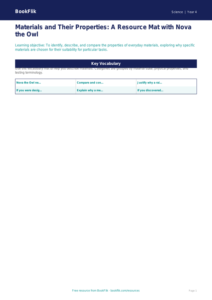 Free Properties Of Materials Word Mat | Grade 3 | Science | BookFlik