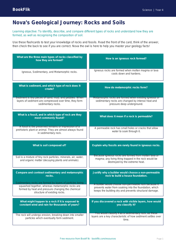Science rocks flashcards grade 3 greater depth worksheet preview — Science Rocks