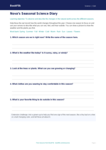 Free Seasonal Changes Template | Pre-K | Science | BookFlik