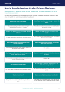 Sound Flashcards Grade 4 Free | Science Lesson | BookFlik