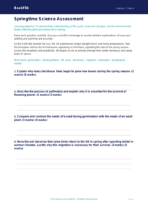 Science spring science assessment grade 3 greater depth