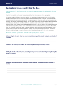 Free Spring Science Comprehension | Grade 3 | Science | BookFlik