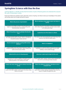 Science spring science flashcards grade 3 greater depth