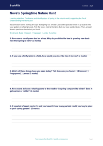Free Spring Science Activity Sheet | Pre-K | Science | BookFlik