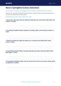 Free Spring Science Worksheet | Pre-K | Science | BookFlik