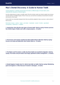 Free Teeth Writing Frame | Grade 3 | Science | BookFlik