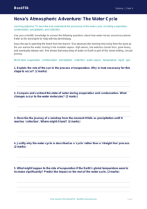 Science water cycle worksheet grade 3 greater depth